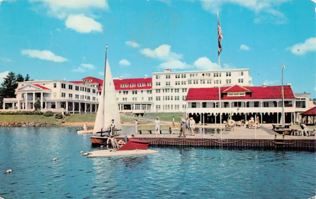 Saranac Inn Upper Lake New York Golf Course Sailing Yacht Club Vtg Postcard B39