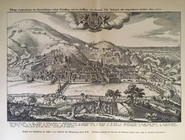 Heidelberg - Baden - Württemberg - 1622 - Belagerung - Tilly - Neckar - n.Merian