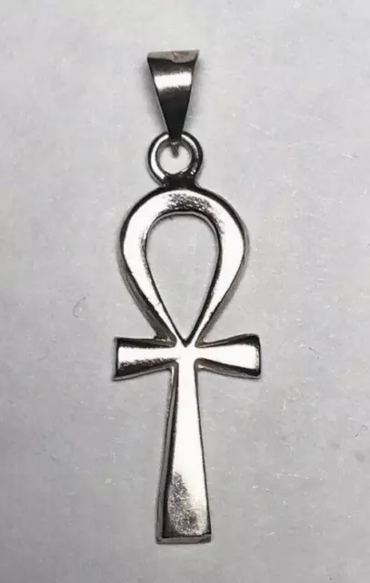 Very nice  Sterling SILVER ANKH pendant Egyptian Cross Charm 2