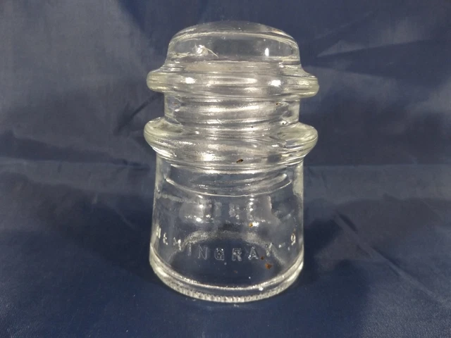 VTG Hemingray 9 CD 107 9-56 5 Dot Made In USA Clear Glass Telephone Insulator