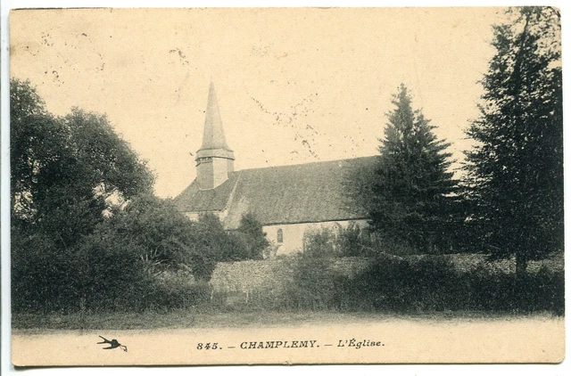 Carte Postale Champlemy L Eglise  1919