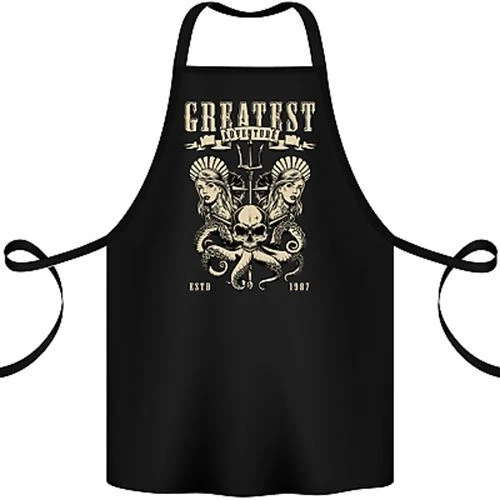 Grembiule Tridente Teschio Immersioni Polpo Cthulhu Cotone 100% Biologico