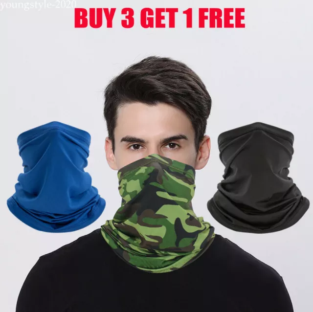 Neck Gaiter Face Mask Bandana Breathable Scarf Reusable UV Balaclava Headwear