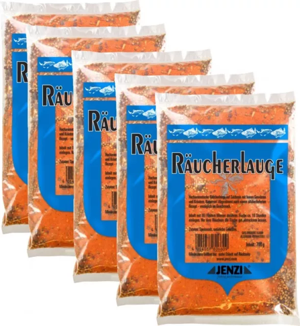 (11,40€/1kg) 5 x JENZI Räucherlauge 700 g Beutel naturrein - das Original