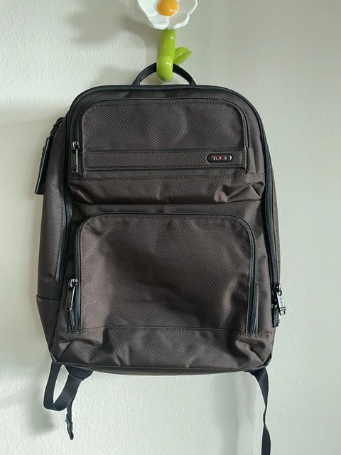 TUMI Alpha Solutions Brief Back Pack Laptop Bag - Dark Brown - See Description