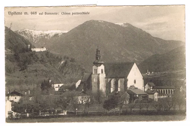 1 Cartolina Vipiteno Sul Brennero Chiesa Parrocchiale Alto Adige Viaggiata 1930