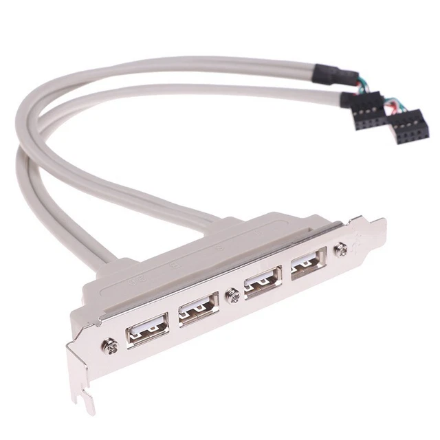 4 Port USB 2.0 to 9 Pin Dual MainBoard Header Bracket Extension Cable Adapter