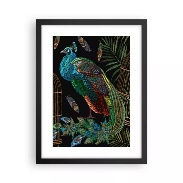 Cuadro Poster de Pared 30x40cm P�ster Marco Pavos reales Oro Jaula Wall Art