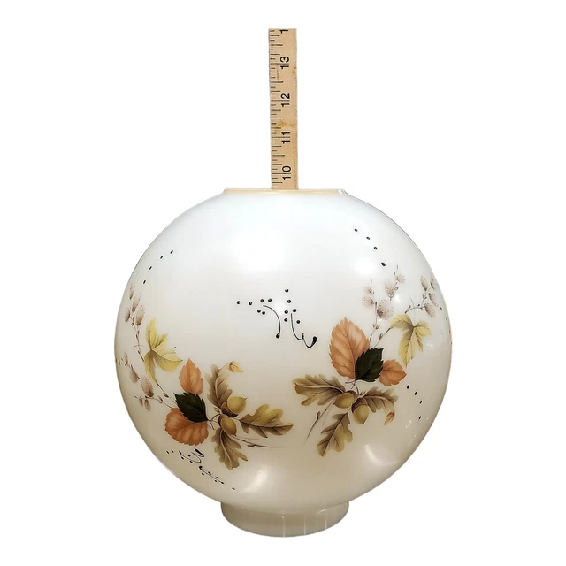 Antique Vintage Hand Painted GWTW Parlour Banquet Glass Lamp Shade 8 in Globe 3
