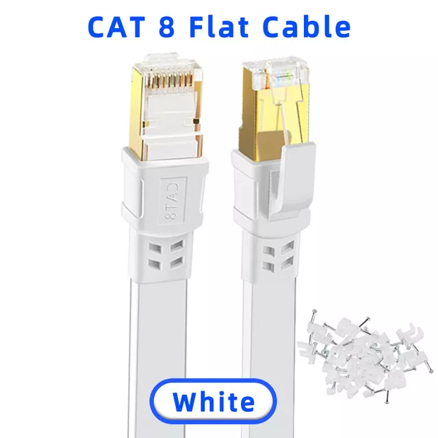 Cable Ethernet RJ45 PLAT   CAT8   de 0.5 a 30 mètres câble internet 3