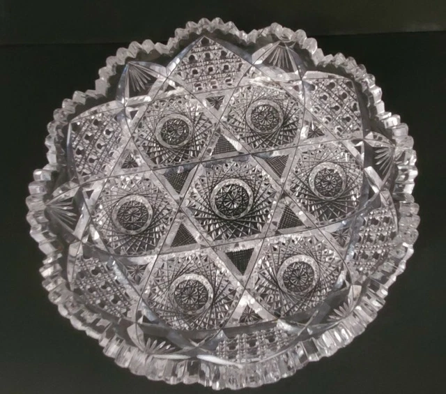 Clark Huyler Bowl, Antique c1903 ABP American Brilliant Cut Low 8 3/4"