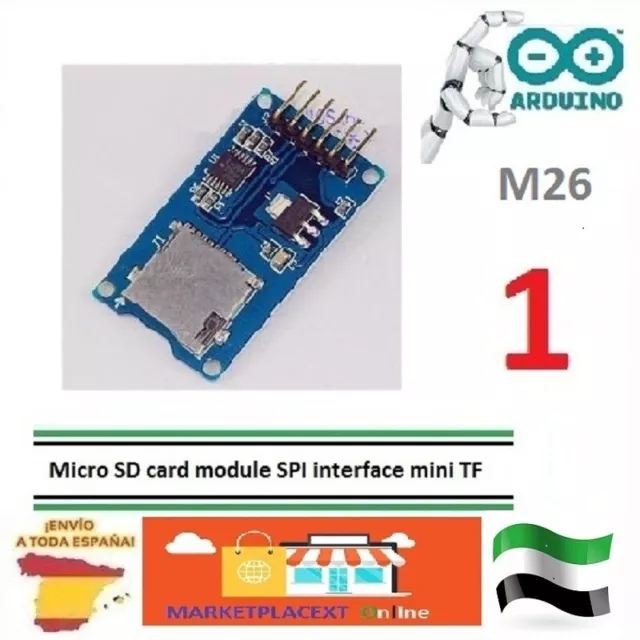 Modulo Lector tarjeta MICRO SD Card arduino Pic Lc Arm Mcu SPI card reader   M26