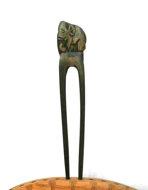 Pic à Cheveux En Bois Double, Fourche à Chignon Japonaise, Bijou Pour Femme, Marron