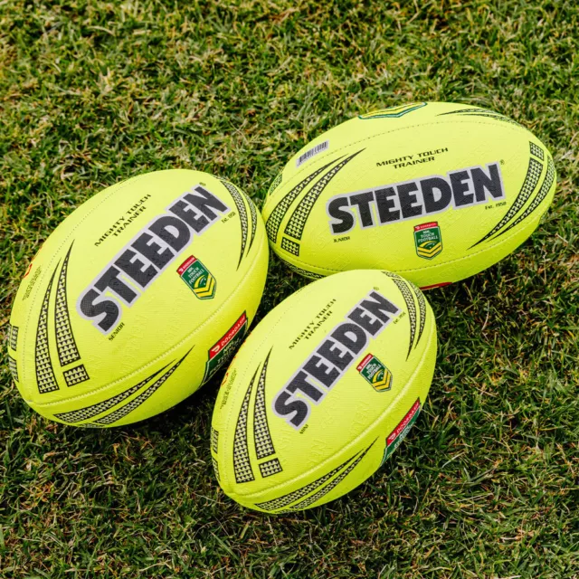 Steeden Football NRL Mighty Touch Trainer Ball in Yellow - Size Junior 2
