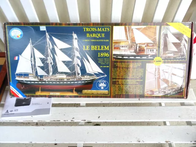BELLE MAQUETTE LE Belem 1896 Bateau Bois - Soclaine Ech 1/75 Complete ...