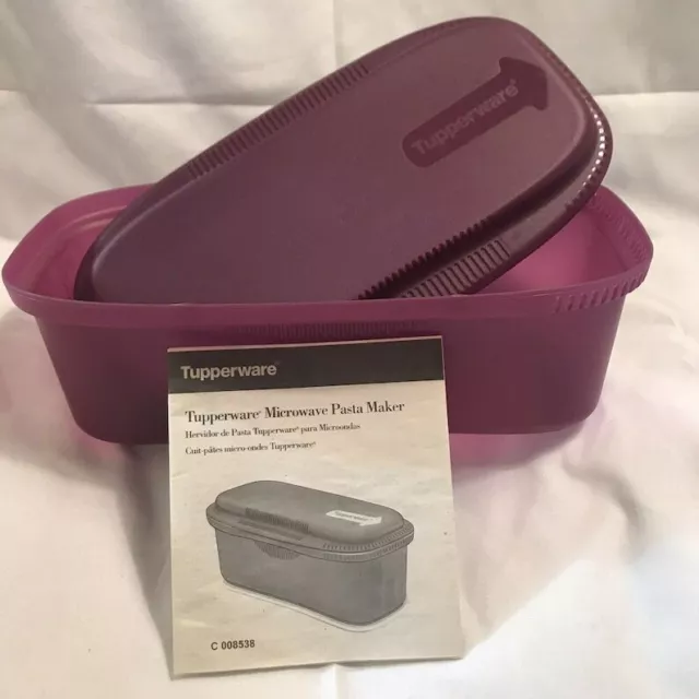 Tupperware microwave pasta cooker maker purple 1.9 L / 8 cups