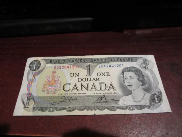 1973 - $1 Canada note - Canadian one dollar bill - ECK2441201