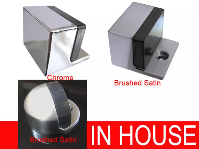 Floor mounted door stops stoppers catchers Chrome Brushed Satin 4141 4430