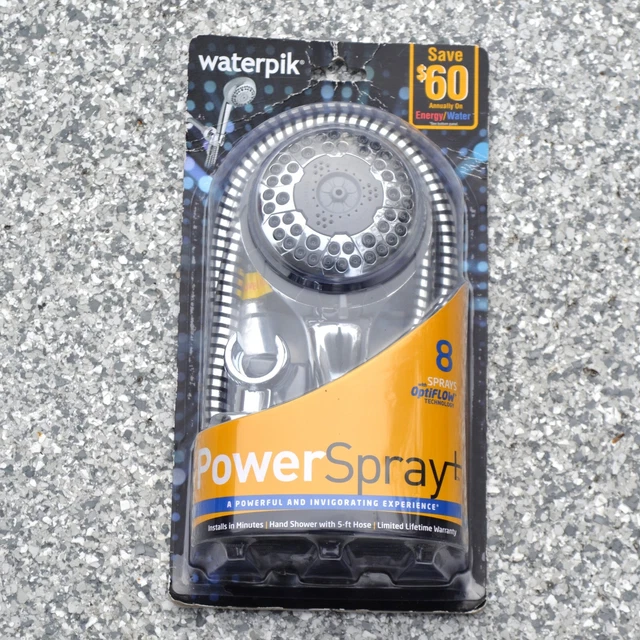 WATERPIK HAND SHOWER, Power Spray Plus - 8 Sprays OptiFlow, New in ...