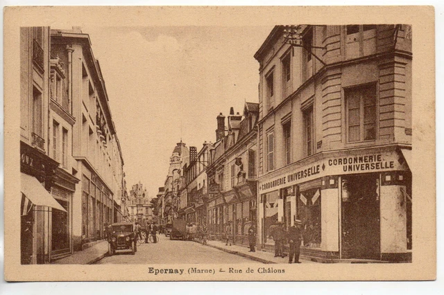 EPERNAY - Marne - CPA 51 - shops - universal shoemakers rue de Chalons -