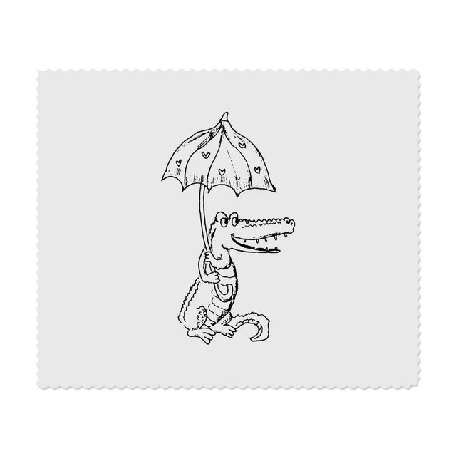 2 x 'Crocodile avec Parapluie' Chiffons de nettoyage pour lentilles (LC00001229)