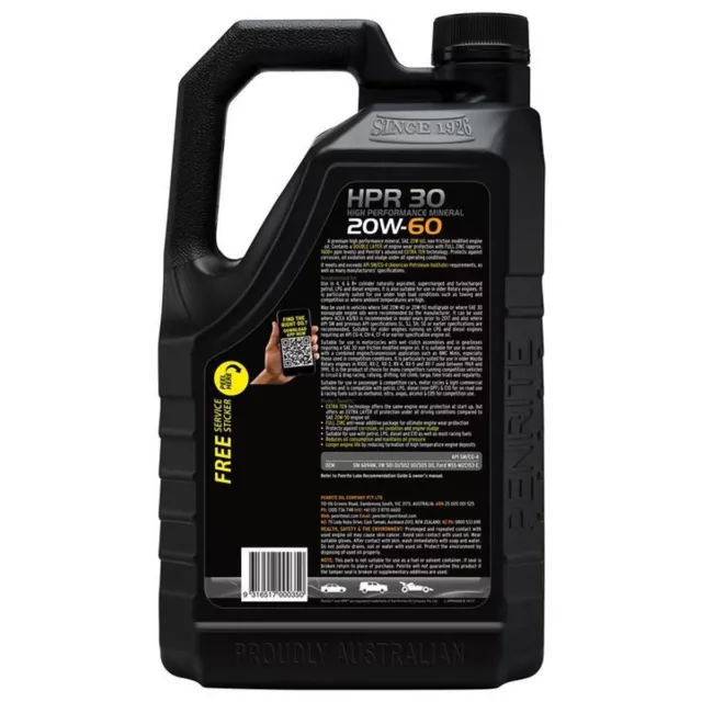 Penrite HPR 30 SAE 20W-60 Engine Oil 5L 3