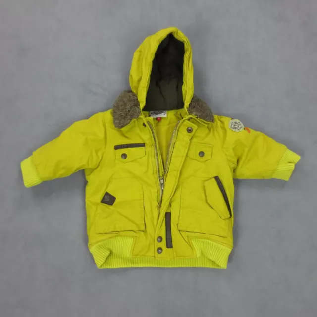 Catimini Manteau Enfant 12 Mois Jaune Chaud Capuche Coton Doublure Polyester