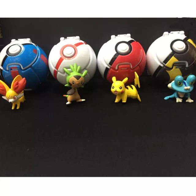 4 er/ Set Cosplay Pokèmon Pokemon Pokeball Plastik Pop-up Pokeball+Pokemon Figur