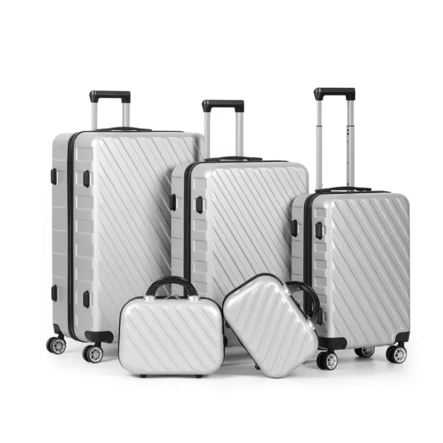 Travel Luggage Set 5 Piece Hardshell Suitcase Spinner Lightweight with TSA Lock