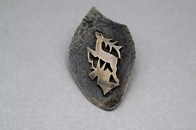 Vintage BEZALEL Jerusalem Israel 935 Silver DEER Pin Brooch / Pendant