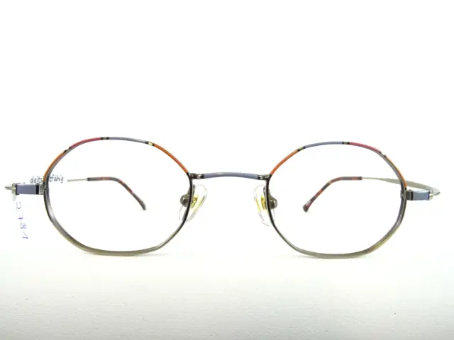 Freche bunte Brillengestell ausgefallene kleine Metallfassung mehreckige Gläser