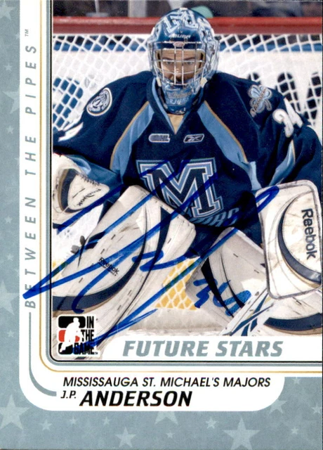 J.P. Anderson SIGNED auto 10/11 BTP BETWEEN THE PIPES card #20 SAN JOSE SHARKS