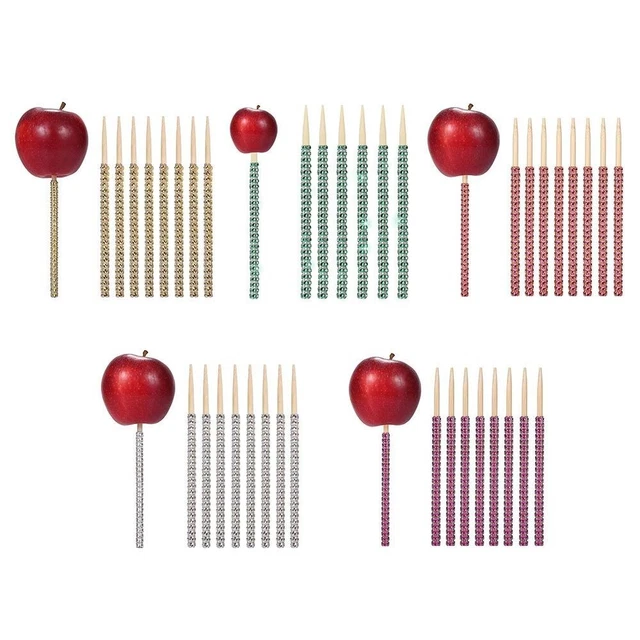 Stick caramelle frutta a scelta diamante strass natalizio bastoncini di bambù