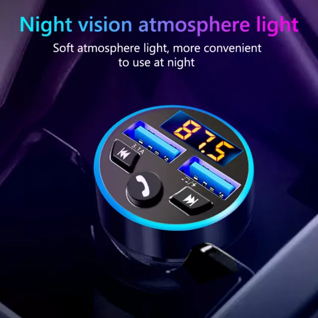 Bluetooth FM Transmitter KFZ Auto Radio MP3 Player Dual USB Ladegerät Adapter