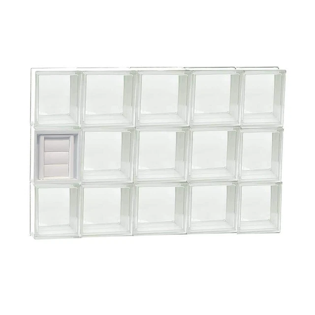 Clearly Secure Glass Block Window 34.75"x23.25"x3.125" Frameless w/ Dryer Vent