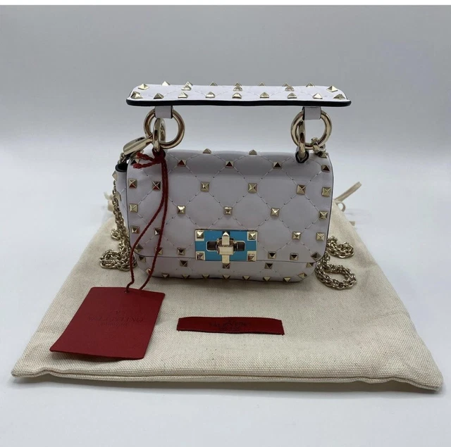 VALENTINO ROCKSTUD MICRO Bag White Leather Handbag NWT 100