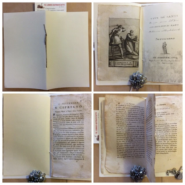 Stampa Incisione in rame 16 Settembre San Cornelio Papa  Vite dei Santi 1819