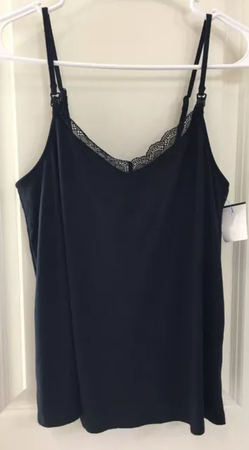 NEW GILLIGAN & O' MALLEY Maternity Nursing Cami, Tank Top Sleepwear Black Size S