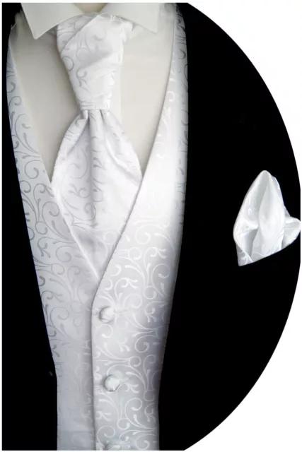 Wedding Waistcoat With Plastron, Handkerchief And Tie 4-tlg. Model No. 30.1