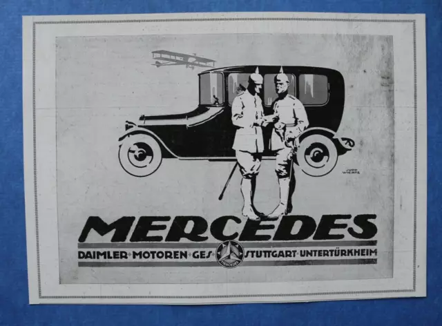 WIZ16a) Mercedes Reklame Daimler Motoren Stuttgart Untertürkheim 1916 Werbung WK