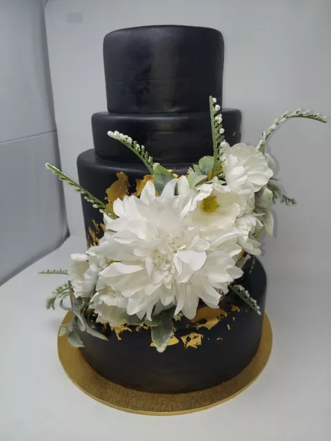 Fake Black Cake Artificial Multi Tier Art Deco Cake Prop 2