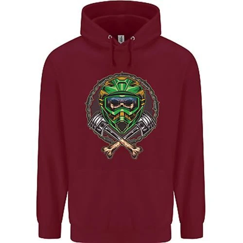 Felpa con cappuccio Motocross Teschio Sporcizia MotoX Bambini Bambini 4