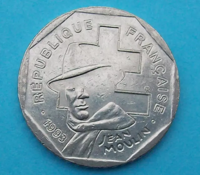 Pièce De Monnaie 2 Francs 1993 Commémorative Jean Moulin France