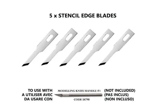 Vallejo Stencil Edge Blades (5) For No.1 Handle Accessori Per Modellismo Vallejo