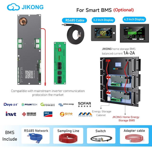 JK INVERTER BMS 8S-16S 100A-200A Battery RS485/CAN for Solar Home ...