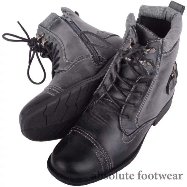 Childrens / Kids / Girls Slip On Military Combat Boots with Inner Zip