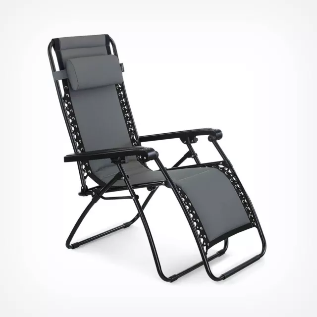 Padded Zero Gravity Chair Garden Outdoor Foldable Reclining Deck Chairs