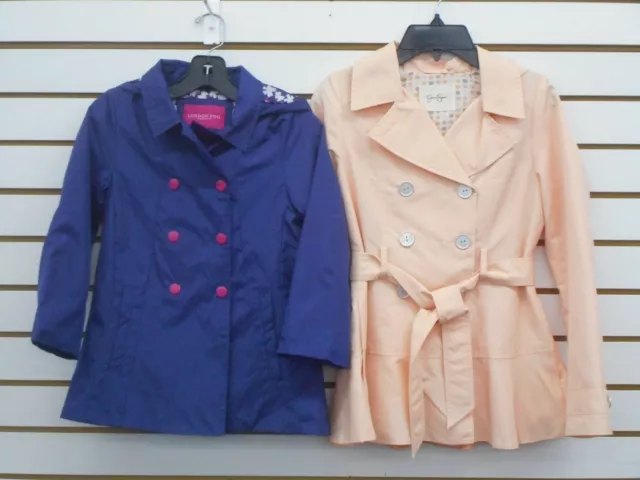 Girls London Fog OR Jessica Simpson Double Breasted Trench Coats Sz 5/6 & 10/12