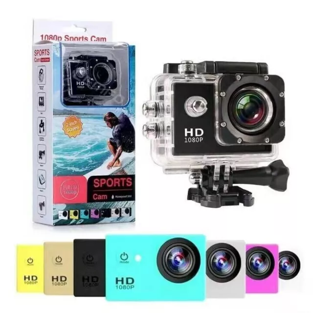 SPORT ACTION PRO CAM CAMERA FULL HD DV 1080p WATERPROOF VIDEOCAMERA SUBACQUEA GO