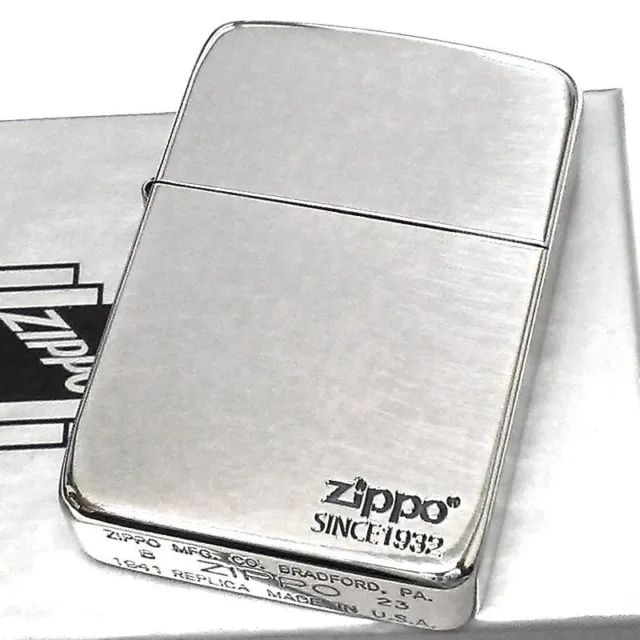 Zippo Oil Lighter 1941 Replica Nickel Mirror Logo Design Silver Japan New